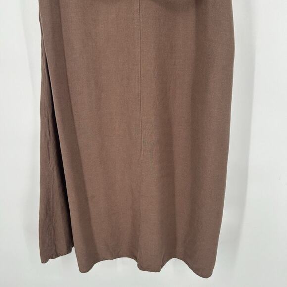 Urban Research Doors Linen Blend Midi Dress Brown Belted Dolman Sleeves Size 1 S - Picture 8 of 10